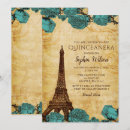 Recherche de tour eiffel vintage invitations Bleu