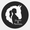 Recherche de silhouette fille autocollants Cheval