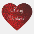 Recherche de coeur rouge brillant autocollants Noël