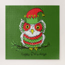 Recherche de dessin de hibou puzzles Noël