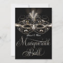 Recherche de bal masqué cartes invitations Noir