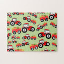 Recherche de tracteur rouge puzzles Enfants