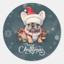 Recherche de noël chien autocollants Bulldog français