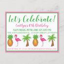 Recherche de anniversaire rose flamant cartes invitations Ananas