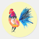 Recherche de coq coloré autocollants Aquarelle