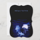 Recherche de lune de loup invitations Bleu