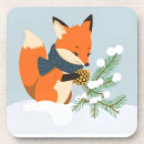 Recherche de renard rouge dessous de verres Noël