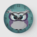 Recherche de chouette bleue horloges Hibou