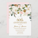 Recherche de soixantième mariage anniversaire invitations Floral