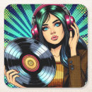 Recherche de albums disque vinyle de dessous de verres Rétro