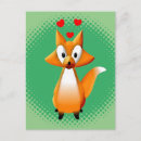 Recherche de petit renard cartes postales Coeur