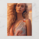 Recherche de belle femme blonde cartes postales Ai généré