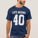 Recherche de la vie commence à tshirts Quarantième