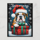 Recherche de chiot noël cartes postales Bulldog français