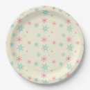 Recherche de flocons de neige bleus assiettes en papier Motif