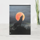 Recherche de silhouette de loup vœux cartes Lune