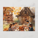 Recherche de repas de famille cartes postales Action de grâce