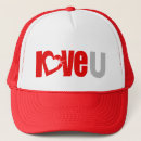 Recherche de coeur simple casquettes Rouge