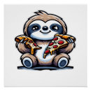 Recherche de pizza drôle posters Dessin animé