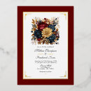 Recherche de bordeaux et bleu marine mariage invitations Floral