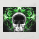 Recherche de crâne vert cartes postales Squelette