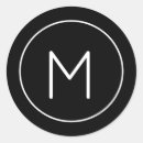 Recherche de lettre noire autocollants Monogramme