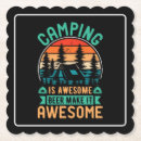 Recherche de humour bière de dessous de verres Camping