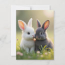 Recherche de lapin noir blanc cartes postales Mignon