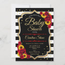 Recherche de rose et noir baby shower invitations Pour elle