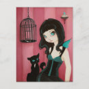 Recherche de oiseau cage cartes postales Bleu