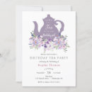 Recherche de purple tea party invitations Aquarelle