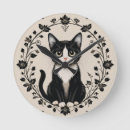 Recherche de chat blanc noir horloges Adorable