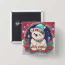 Recherche de noël carrés badges Ours polaire