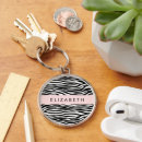 Recherche de zèbre noir et blanc porteclés Monogramme