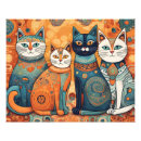 Recherche de chat psychédélique posters Abstrait