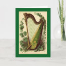 Recherche de harpe irlandaise vœux cartes Vintage