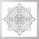 Recherche de mandala noir blanc posters Géométrique