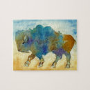 Recherche de bison puzzles Aquarelle