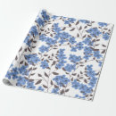 Recherche de fleurs bleu papier cadeau Blanc