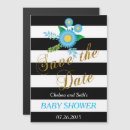Recherche de baby shower save the date magnets C'est un garçon