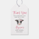 Recherche de vache étiquettes cadeau Baby shower fille