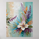 Recherche de bleu turquoise turquoise blanc posters Floral