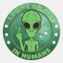 Recherche de alien drôle autocollants Humour ovni