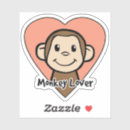 Recherche de singes drôles autocollants Amoureux des singes