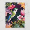 Recherche de peinture colibri cartes postales Jardin