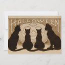 Recherche de chat noir vintage halloween invitations Chats