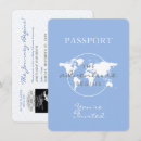 Recherche de globe 11x16 invitations Passeport