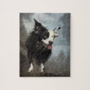 Recherche de border collie puzzles Noir et blanc