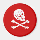 Recherche de crâne et os croisés magnets Drapeau de pirate