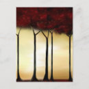 Recherche de arbres abstraits cartes postales Rouge